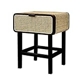 HASMI Nachttisch Nachttische Holz Nachttisch mit 1 Schubladen Beistelltisch Hohl Design Schlafzimmer Wohnzimmer Lagerschrank 19 'L x17 w x23.6 h Bedside Table (Color : Schwarz)