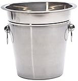 axentia Champagnerkühler matt-glänzend in Silber, Sektkühler aus Edelstahl, Weinkühler mit praktischen Griffen und Abgießrand, Maße: ca. Ø 22 x H 20,5 cm