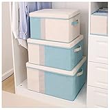 YPSOU Kleider-Organizer 2 Stück Faltbare Farbspleiß-Wildleder-aufbewahrungsboxen Kleiderschrank-Organizer Für Kleidung, Schuhe, Decken, Bettwäsche(Size:Extra groß)