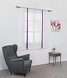 SIMPVALE 1 Stück Raffrollo Römische lichtdurchlässig Tüll Vorhänge Vertikal Stangentasche für Schlafzimmer Küche Wohnzimmer (Lila Bänder Breite 100cm x Höhe 120cm)