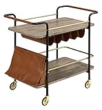Acme Furniture Naude Servierwagen, Natur, Gold und Schwarz