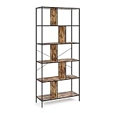 Vicco Loft Bücherregal Fyrk Wandregal Standregal Holz Regal Natur Aufbewahrung 180x80x30 Vintage