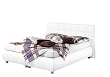 Maintal Boxspringbett Elias, 160 x 200 cm, Kunstleder, Bonellfederkern Matratze H2, weiß