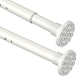 Teleskopstange Ausziehbar Duschvorhangstange ohne Bohren Extra Länge Gardinenstange zum Klemmen Teleskopstange Vorhang für Badezimmer,Schlafzimmer Weiß(300-355CM Φ32mm)