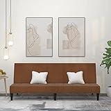 ZEYUAN Schlafsofa 2-Sitzer Braun MikrofasergewebeSchlafsofa, Schlafcouch, Sofabett, Polsterliege, Ausziehsofa, Bettsofa, Daybed,