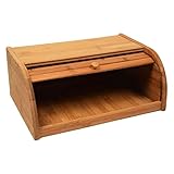 POCHY Mode Brotkästen Brotkasten aus Holz zum Tragen und Aufbewahren von Brot Brotaufbewahrung mit großem Fassungsvermögen Brotkuchen mit Rolldeckel Design Brothalter SchönGroßzügig