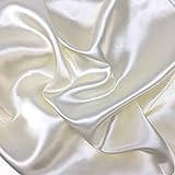 MUYUNXI Satin Stoff Futterstoff Für Abendkleidung Kleider Mode Basteln Dekorationen Pyjama 150 cm Breit 2 Meter Verkauft(Color:Cremeweiß)