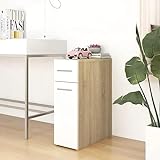 DCRAF Möbelset Apothekerschrank weiß und Eiche Sonoma 20x45,5x60 cm Engineered Holz