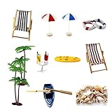 Asakkura 1 Set Terrarium Dekor Kuchen Ornament Ornamente Zum Basteln Strand Cupcake Dekorationen Miniatur Strand Dekorationen Sukkulenten Figuren 18-Teiliges Set Puppenhaus Statuette Harz