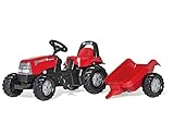 Rolly Toys rollyKid Case 1170 CVX Trettraktor mit Anhänger (für Kinder von 2,5 bis 5 Jahren, Heckkupplung) 012411