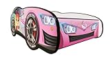 Topbeds Kinderbett Auto 160 x 80 cm Racing Car Girl - Rosa - Autobett, Kinder Bett - Holzbett Baby Kinder - Kinderbett Junge - Bett für Kleinkinder