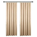 WOLTU 2er Set Gardinen Vorhänge Blickdicht mit Kräuselband, 270g/m² Schwere Verdunklungsvorhänge Thermovorhang Kälteschutz Damast Optik lichtdicht für Wohnzimmer Schlafzimmer, 135x225 cm Champanger
