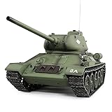 Sowjetisches T-34 Mittleres Panzermodell 1:16 2.4G RC Hochsimulations-Militärpanzermodell mit Sound-Rauch-Schießeffekt für Kinder Erwachsene