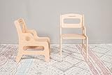 Woodandhearts Kinderstuhl – Montessori-Stuhl – Kleinkindhocker – Kindermöbel aus Holz (Stuhl „Kiddo“ – Höhe 0)