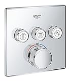 GROHE Grohtherm SmartControl - Brause- & Duschsystem -Thermostat (3 Absperrventile, ultraflaches Design, Wandrosette aus Metall) ,eckig, chrom, 29126000