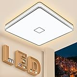 Airand Deckenleuchte LED Deckenlampe Bad 24W 2050LM Badlampe Hell IP44 Wasserdicht Quadrat Badezimmer Lampe 3000K Warmweiß Moderne Decke Leuchte für Schlafzimmer Küche Balkon Keller Flur Feuchtraum