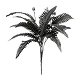 INIFILM 1 Packung Schwarze künstliche Farn persische Blätter, künstliche Farnpflanze, persische Blätter, 35,8 cm hoch, künstliche natürliche Pflanzen für Heimdekoration
