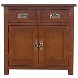 AERATI OAK Sideboard Schrank Küche Buffet Schrank mit Stauraum Klassischer Sideboard Buffet Aufbewahrungsschrank mit 2 Türen 2 Schubladen Tisch Eingangsbereich Konsolentisch für Wohnzimmer