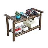 Schuhregal, Organizer, Regal, Schuhregal, Aufbewahrungsregale, Organizer, 2 Etagen, Schuhregale, Massivholz, Blumenständer, Aufbewahrungsregale, Organizer, Regal für Flur, Wohnzimmer und Badezimmer (b