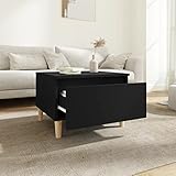 Annlera Beistelltisch 50x46x35 cm Couchtisch Klein Nachtschrank Kleiner Tisch Betttisch Sideboard Holz Side Table Kommode Mit Schubladen Nachttische Sofatisch Kommode Schwarz