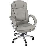 Melko Bürostuhl ergonomisch Bürodrehstuhl mit Armlehne Gamingstuhl Grau PU-Leder Chefsessel 120 kg Belastbarkeit