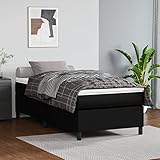 FAMIROSA Boxspringbett Schwarz 100x200 cm Kunstleder-1029