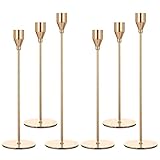 Goldener Kerzenständer, 6er-Set, Goldener Kerzenhalter, hoher Kerzenständer für Spitzkerzen, passend für 3/4 Zoll Dicke Kerzen für Heimdekoration/Hochzeit/Esstisch/Party/Candlelight-Dinner (Gold)