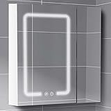 HYQHYX Wasserdicht Badezimmer Spiegelschrank mit Touchschalter, Rechteckiger Antibeschlag LED Badspiegel, Groß Stauraum Wandspiegel (Color : B, Size : 100CM)