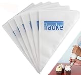 ilauke Set Spritzbeutel mit Einwegtüllen, verstärkter Kunststoff, 100 Stück, Kunststoff, weiß, 100 Stück