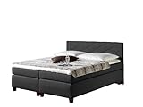 Maintal Boxspringbett Nagoya, 100 x 200 cm, Strukturstoff, Tonnentaschenfederkern Matratze H3, anthrazit
