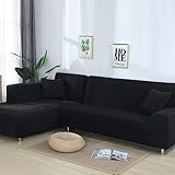 uyeoco Sofabezug L Form Ecksofa 3/2/4 Sitzer Elastischer Sofahusse Grau Stretch Couchhusse Sofaüberwurf Couchhusse Spannbezug Sofa-Abdeckung Hussen Für Couch ( Color : A , Size : 170-210cm )