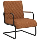Chusui Freischwinger, Stühle Set, Esszimmerstühle, Dining Chairs, Esstisch Stühle, Besucherstuhl, Küchenstühle, Esszimmermã¶Bel, Mattbraun Kunstleder