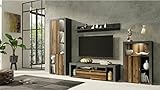 Stylefy Rebibia Wohnwand Asteiche Touchwood dunkelbraun