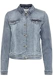 ICHI IHSTAMPE JA JeansjackeDamen Jeansjacke Denim †bergangsjacke, Größe:36, Farbe:Washed Light Blue (19078)