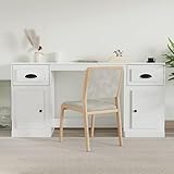 Youuihom Schreibtische, Computer-Schreibtische, Büro-Schreibtische, Schreibtisch mit Stauraum Hochglanz-Weiß Holzwerkstoff Geeignet für Schlafzimmer, Wohnzimmer, Büros, Arbeitsplätze, Schlafsäle