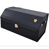 Auto Kofferraum Organizer Aufbewahrungsbox für HAVAL F5 F7 H1 H2 H2S H3 H4 H5 H6 H6S Leder Kofferraum Box Autotasche Rutschfester Mit Deckel Langlebig Zubehör,Black Style-L