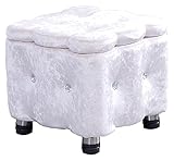 EnixWh Schuhschrank Ottomane, quadratische multifunktionale Aufbewahrungsfußstütze, Bequeme Polsterhocker, Schuhhocker, im Wohnzimmer, Schlafzimmer, platzsparend, 5 Farben (Farbe: Weiß, Größe: 35