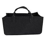 Veemoon 1 Stück Brennholztasche Aufbewahrungstasche Brennholztasche Filz Brennholzkorb Brennholzbehälter Tasche Für Brennholz Tasche Für Brennholz Dunkelgrau Tragbare