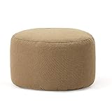 TONPOP Ottoman-Hocker-Sitz, rund, Leinen, modern, 45 cm hoch, Fußhocker, multifunktionale Fußstütze, Hocker-Sitz – für Zuhause, Wohnzimmer, Schlafzimmer