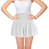 Jimtuze Damen-Plisseeshorts | Faltenrock aus Baumwolle für Damen | Schweißabsorbierende Frühlings- und Sommerkleidung für Reisen, Dating, Party, Alltag und Strand