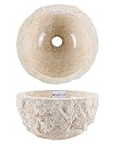 wohnfreuden Marmor Waschbecken Creme rund 30 cm - Unikat Aufsatzwaschbecken aus Stein für das Badezimmer