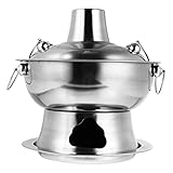 Yardwe 1 Set Feuerkessel Edelstahl Kochgeschirr Tragbare Campingkocher Camping Kochset Shabu Shabu Heißer Topf Schokofondue Topf Heißer Topf Kocher Altmodischer Herd Heißer Topf Herd