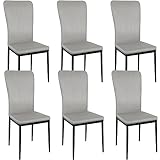 BUTUN Esszimmerstühle aus Samt, Plüsch Vertikal Gestreifter Freizeitstühle, Minimalistische Rückenlehne Küchenstuhl, Wohnzimmerstühle, Bequemer Polsterstuhl+Stuhlbeine aus Edelstahl (Grau/6pcs)
