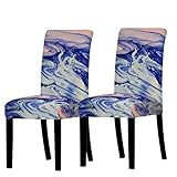 QQIGAO StuhlHussen 2er Set Abstraktes Hoher Rückenlehne Schwingstuhl Esszimmerstuhl Freischwinger Esszimmer Stuhl Hussen Stretch Elasthan Schonbezüge Elastische Schutzhülle,G2,8pcs