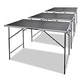 Tidyard 3-teilige Klapptisch Multifunktionstisch-Set Tapeziertische Tapeziertisch Tisch aus MDF-Tischplatte + Eisenbeine,Arbeitstisch 3 Tische Tisch-Set,Verbunden durch Klammern