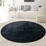 Teppich-Traum runde Deko Diele & Flur | strapazierfähig langlebig | in schwarz, 120 cm rund