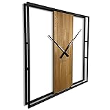 Wanduhr groß XXL quadratisch LOFT Square Metall Holz 3D 80cm Durchmesser