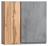 Home4You Hängeschrank - Wotan Eiche Dekor - Beton Oxid Dekor - B 65 cm - 2 Türen