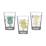 LUXENTU Kinderbecher mit Gravur, 3er Set Trinkgläser Monsterchen, 205 ml, Kindergläser mit persönlicher Namensgravur, Individualisierbar & Anpassbar mit 3 verschiedenen Namen