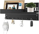 VOIMO Schlüsselbrett mit Ablage, Modern Schlüsselhalter Wand Schlüssel Organizer, 8 Haken Schlüsselboard mit Wandorganizer & Briefablage zur Schlüssel Aufbewahrung für Wohnzimmer, Küche, Badezimmer